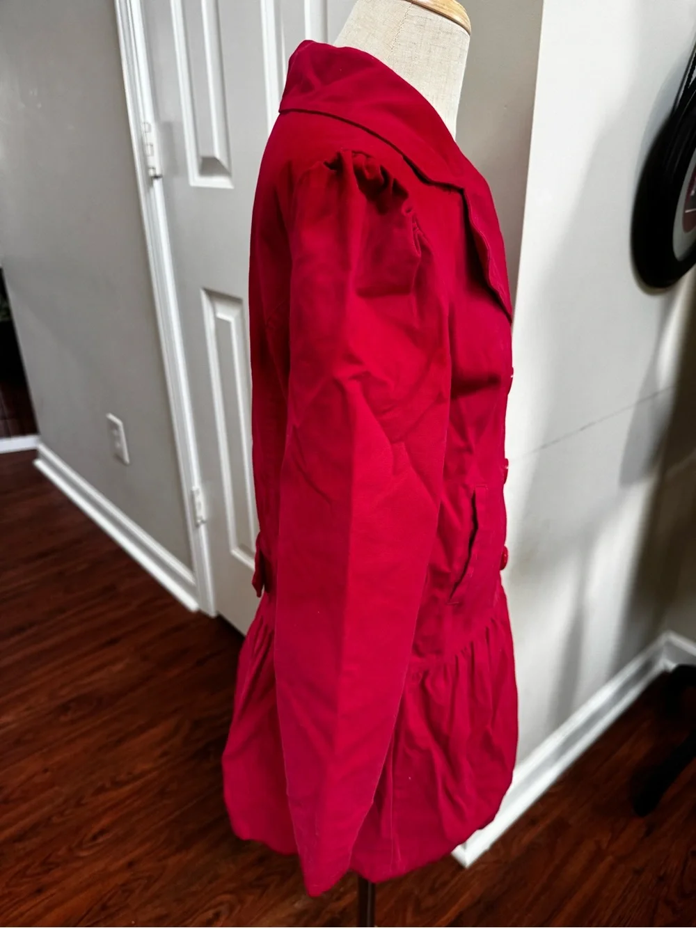❤️ Gymboree Peacoat 100% Cotton Red Double-Breasted Heart Print Lining Classic